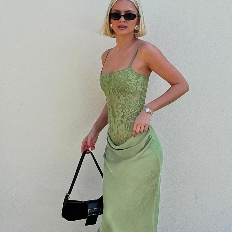 Женское длинное сексуальное кружевное облегающее платье с завязками на талии Spice, дизайнерские платья