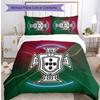 Portugal Football Printed Bedding 3 Piece Set Cozy Breathable Bed Cover Set as Housewarming Holiday Gift