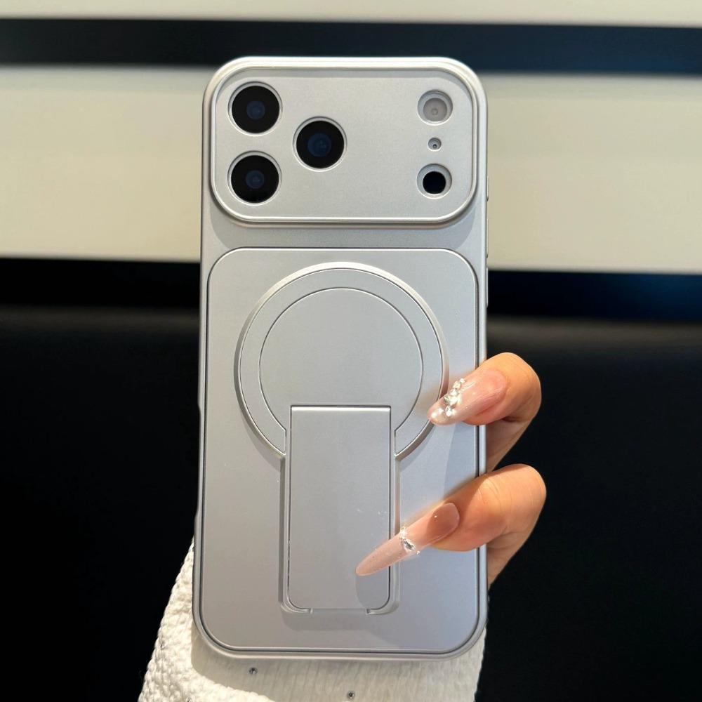 Luxury For Magsafe Magnetic Folding Stand Matte Phone Case For Air 17 E 16 15 14 13 12 Pro Max Plus Lens Protect Cover