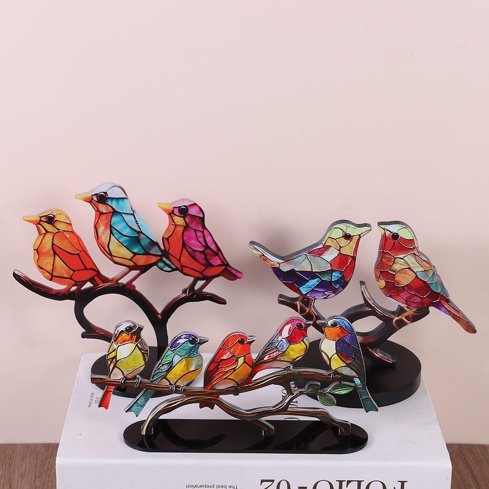Office Modern Style Birds Figurine Tabletop Bird Decoration Colorful Birds Ornament Desktop Decor