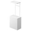Toilet Paper Holder with Tray and Storage Case, White, Approx. W20.5 X D12.5-23.5 X H54.5cm, Tower, Flap-Style, Small Item Storage, Trash Can