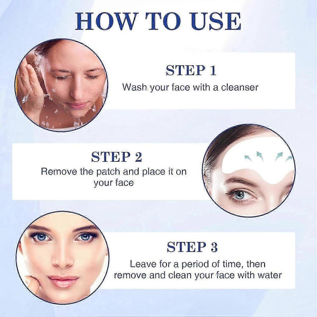 Wrinkle Patches, Anti-Wrinkle Forehead Pad, Anti-Wrinkle Plasters, Hydrogel Collagen Protein Forehead Wrinkle Patches, Pack of 10