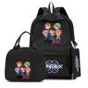 3Pcs/set Cartoon K-Pop Printed Backpack with Handbag Pencil Case for Teenager Student Boy Girl Schoolbag Bookbag Large Capacity Travel Bag Mochila