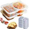 20Pcs Condiment Container Dual Compartment Spice Box with Lids Reusable Snack Container for Dips Sauce