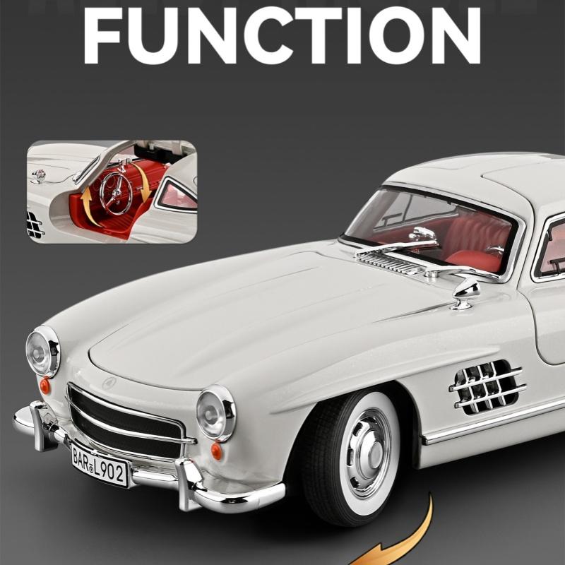 1/18 Суперкар Mercedes-Benz 300SL Игрушечная модель автомобиля из сплава Литые металлические литые под давлением Звук и свет Игрушки для детей Транспортное средство