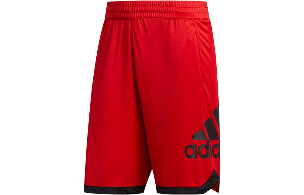 adidas Мужские красные баскетбольные шорты умеренного прямого кроя DX6744