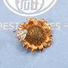 Blucome Броши в форме пчелы на подсолнухе для женщин, имитация золотого цвета, вечерние повседневные ювелирные булавки, подарки