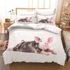 Pig Duvet Cover 2/3Pcs Lovely Animal Printed Bedding Set Cute Pet Comforter Cover King For Kids Boys Girl Children Bedroom Decor