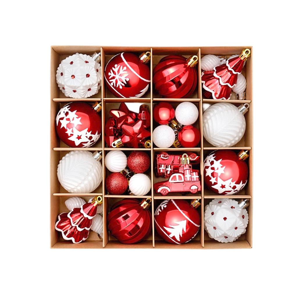 42pcs Christmas Decoration Supplies Painted Christmas Ball Set Christmas Tree Ornaments