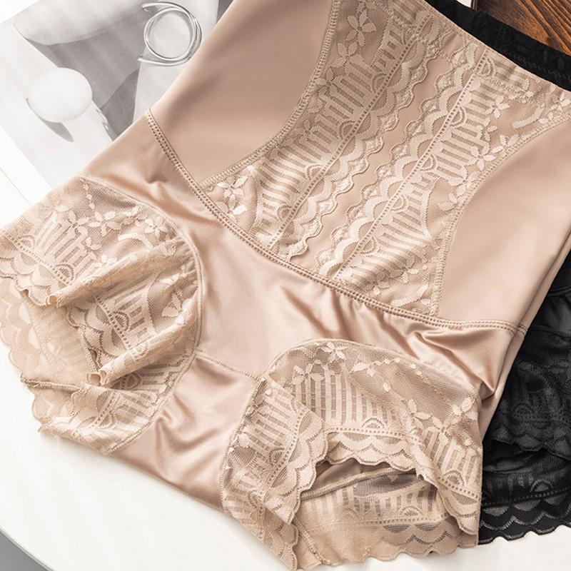 Женские корректирующие трусики больших размеров с высокой талией, кружевные бесшовные трусы с высокой талией, трусы, трусики