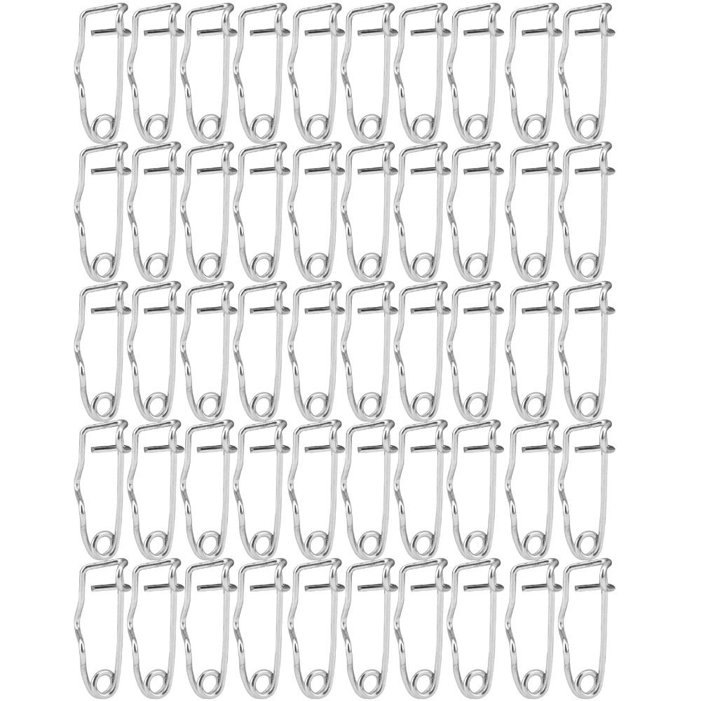 100Pcs Silver Safety Pins Metal Steel Wire S-Shaped Pins Sturdy Locking Pin Clasps For Sewing