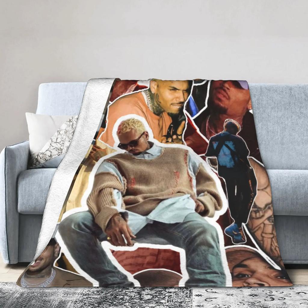Chris Brown XX Soft Warm Plush Throw Blanket for Couch Bed Flannel Bedspread Cover Gift for Girls Boys