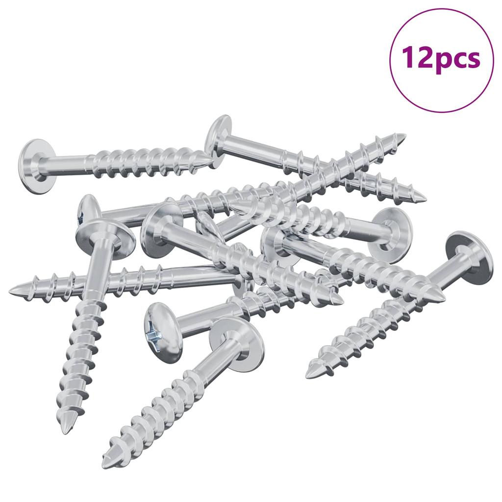 Screw 12 pcs Silver 9.8 x 35 mm Iron