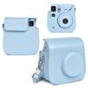 RIEIBI PU Leather Protective Case for Fujifilm Instax Mini Camera Adjustable Shoulder Instax Mini Camera Case SE/7+ - Strap, SE/7+ Case, Blue. ,