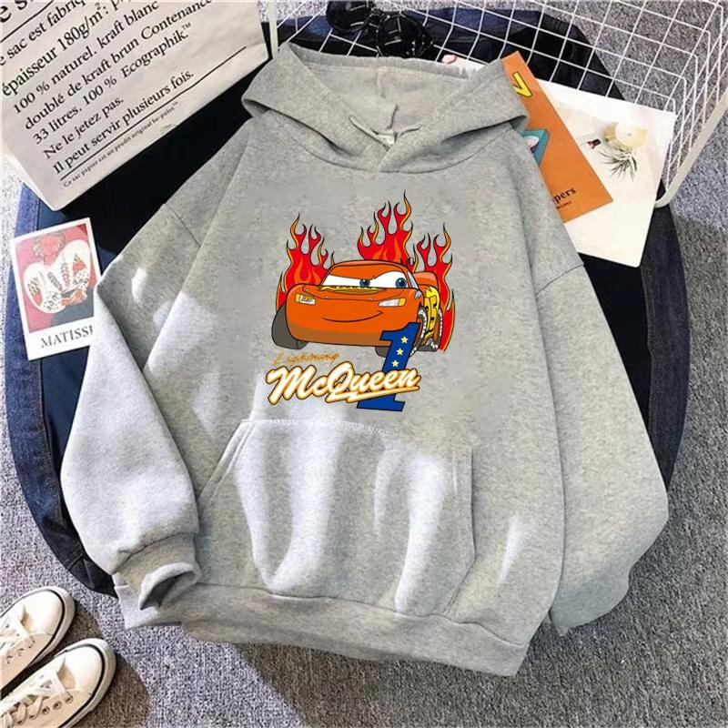 Толстовки с капюшоном Cars Lightning McQueen, женские винтажные пуловеры с капюшоном Jasmine Kawaii, одежда с героями мультфильмов, толстовка в стиле Харадзюку, эстетические топы