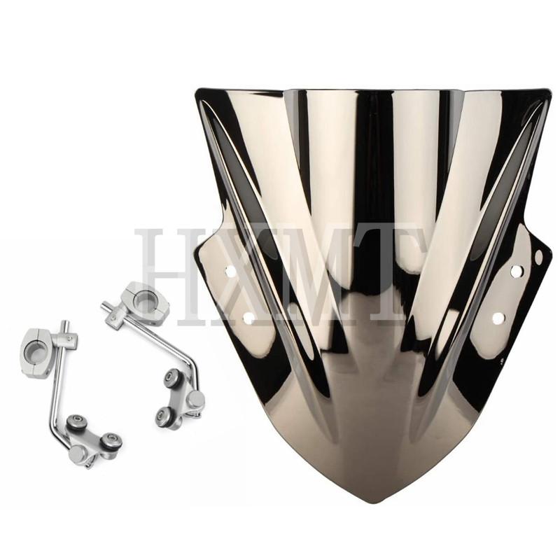 Motorcycle Windshield Windscreen With adjustable bracket Wind Screen For Yamaha MT125 FZ1 FZ6 FZ8 FZ8N XJ6 MT-01 MT03 MT09 MT07