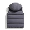 Men's Casual Loose Color-blocked Cotton Warm Jacket, Men's Detachable Cap Sleeveless Vest Jacket
