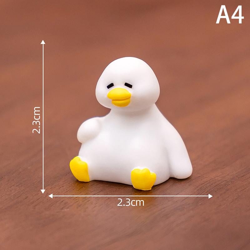 Miniatures Figurines Cute White Duck Animal Micro Landscape Ornaments For Home Desk Decoration Gardening Accessories