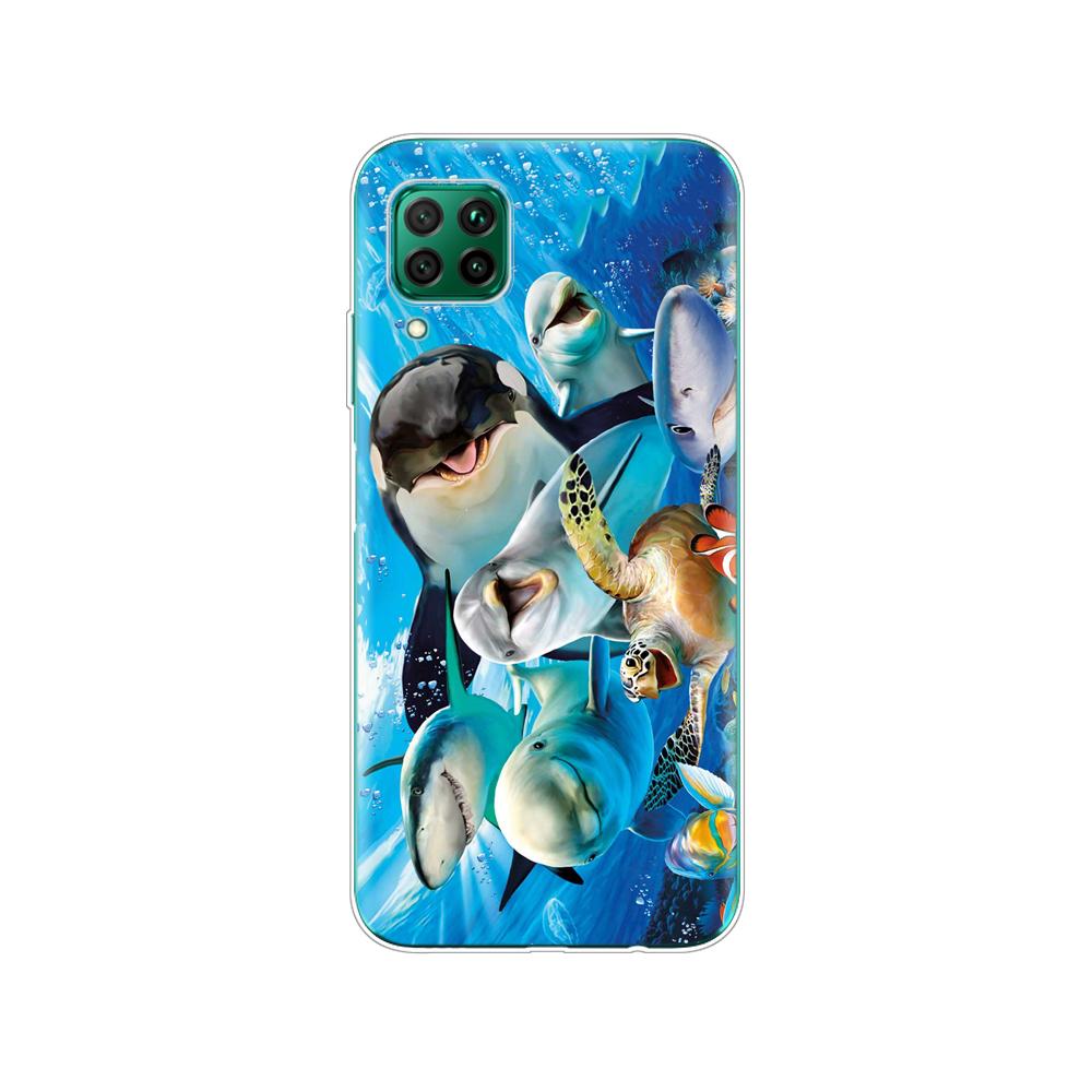 Чехол для huawei p40 lite E p40 pro P smart 2020 Чехол для huawei Y5P Y6P Y7P Y8P Y6S Y9S NOVA 5T дельфин танцует и прыгает