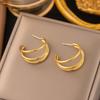 Elegant Retro Stainless Steel Earrings with Exaggerated Design for Women