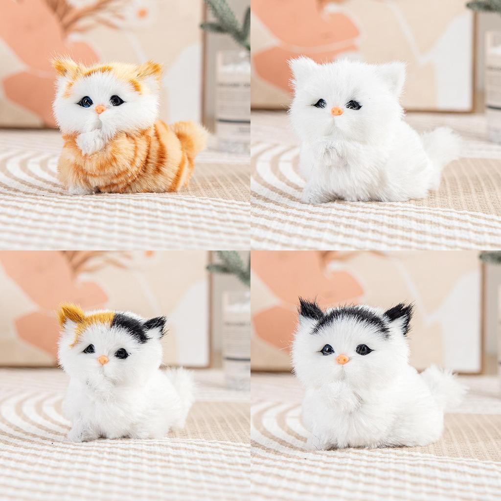 Плюшевая игрушка кошка для детей Детский подарок с мягким искусственным мехом и реалистичным дизайном
