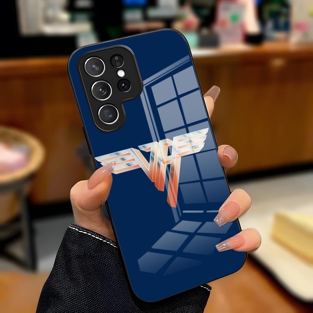 Чехол для телефона с гитарой Эдди Ван Халена для Samsung S25 Plus S20 S20 Plus S22 Ultra S23 FE S21 Plus S21 Ultra Стеклянная крышка