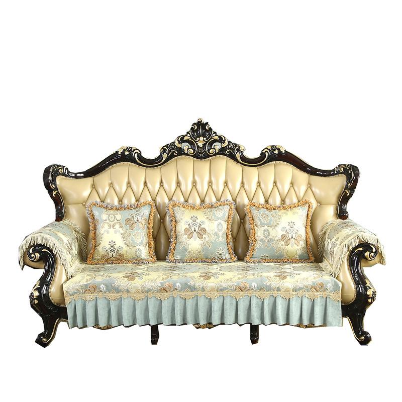 Европейская подушка для дивана, Роскошный кожаный диван, Нескользящая подушка для сиденья, Универсальное полотенце для спинки для всех сезонов, Чехол для подушки с полным покрытием, Цена.