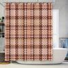 Modern Plaid Shower Curtain Waterproof Fabric, Bath Decoration With Hook Set For Home Bathroom Accessories In Red/Gold/Yellow Ch