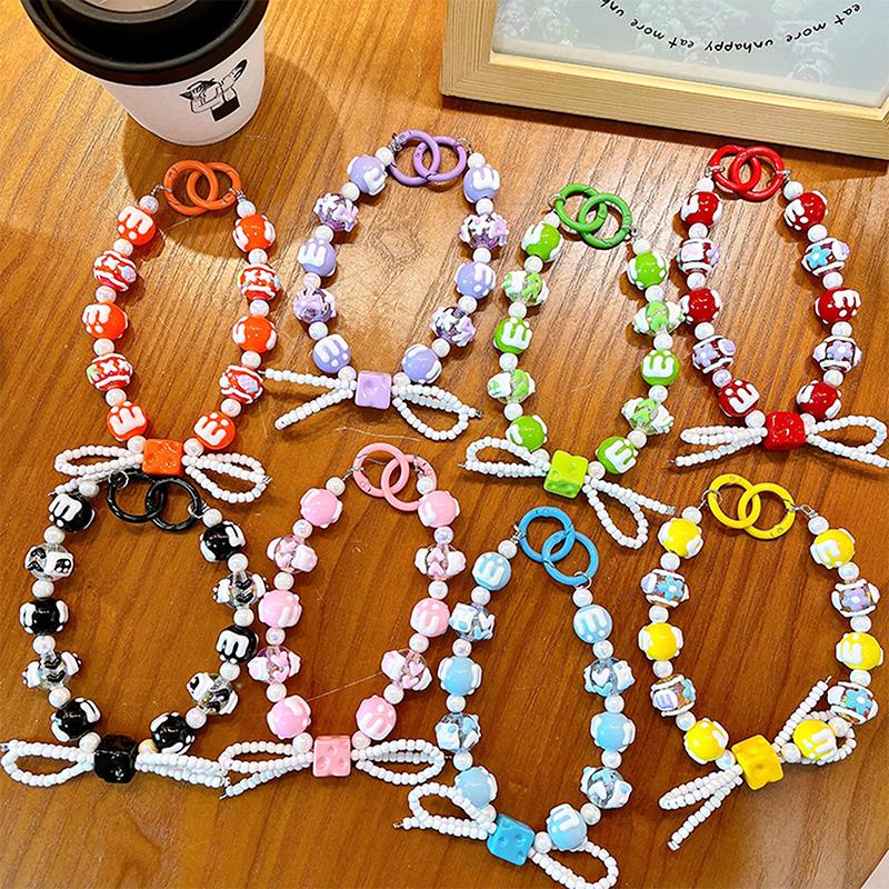 Cake Beads Hand-Painted Beads Mobile Phone Chain Keychain Cute Bag Pendant Beaded Chain