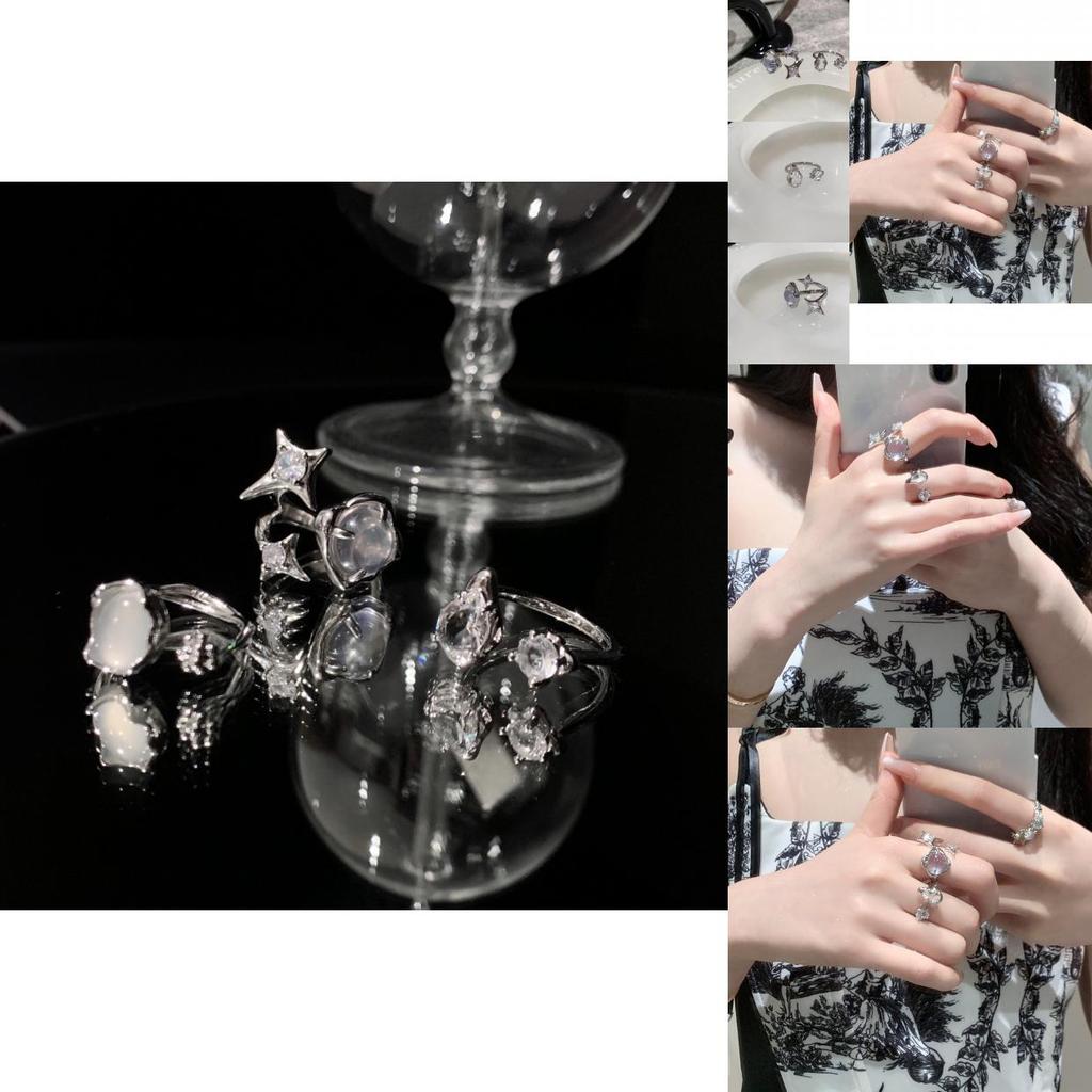 Chic Metallic Ring Featuring Star Accents And Open Adjustable Style For Women