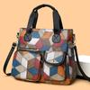 Vintage Washed Leather Biker Shoulder Crossbody Bag Women Soft Leather Mummy Bag Trendy Two Pockets