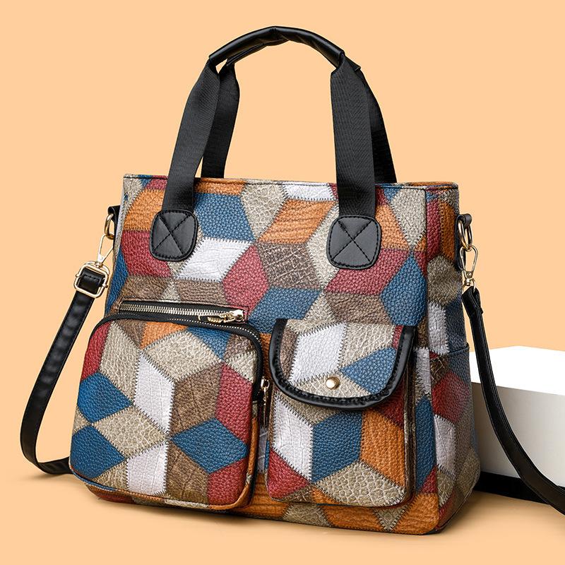 Vintage Washed Leather Biker Shoulder Crossbody Bag Women Soft Leather Mummy Bag Trendy Two Pockets