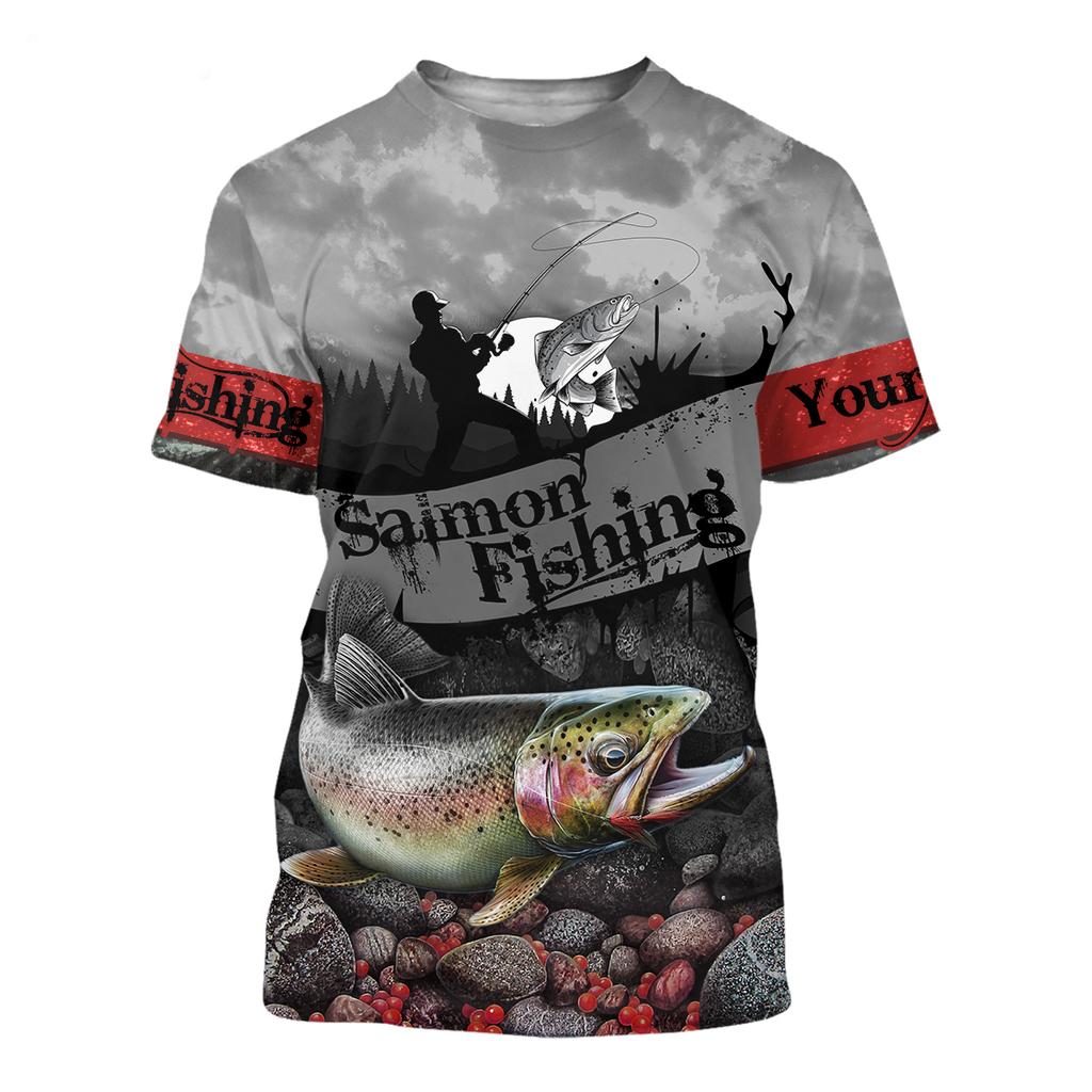 Men's Summer T-shirt Brook Trout Fishing 3D Printed Harajuku Casual Short Sleeve T-shirt Unisex Neutral Outdoor Quick Drying Top