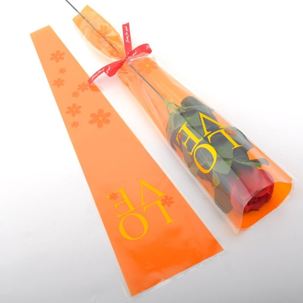 50Pcs Single Flower Flower Wrapping Bag Love Single Rose Sleeves New Bouquet Wrapper Party Supplies