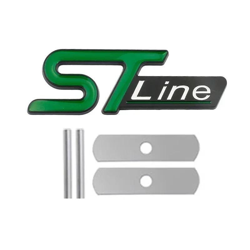 TQ012For FORD ST LINE Logo Front Grill Emblem Badge Car Rear Trunk Sticker Decals Focus Kuga Fiesta Mondeo ESCAPE Ecoboost