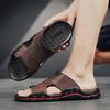 Men Slippers Wide Palm Outdoor Summer Black Brown Flats Sandals Open Toe Beach Shoes for Father Plus Size