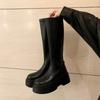 Long Legs Project~ Shorty Le Platform Boots Women's 2025 Elastic Medium Boots Women's Skinny Boots Long Tall Knight