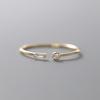 Silver Simple Thin Clear CZ Finger Rings Adjustable 14K Gold Ring For Women Wedding Jewelry Gifts