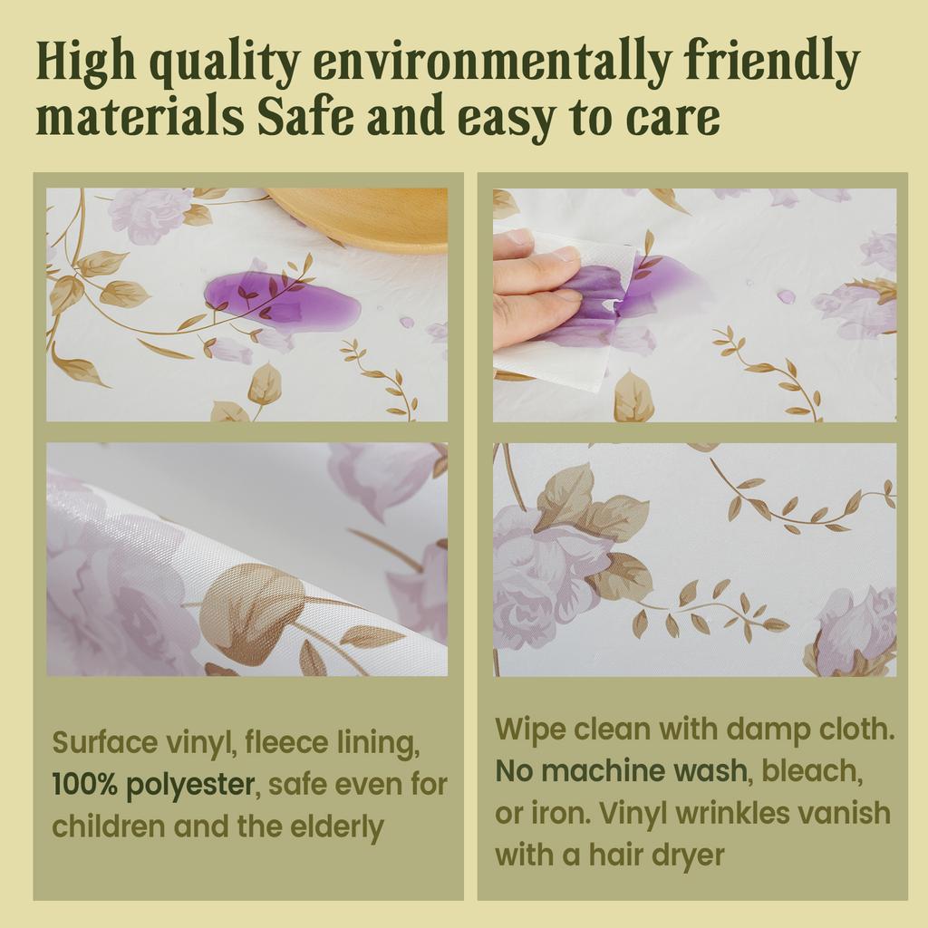 Эластичная круглая скатерть на стол, виниловая водонепроницаемая скатерть с резинкой, многоразовая скатерть с цветочным рисунком для обеденного стола, для защиты стола дома, декор