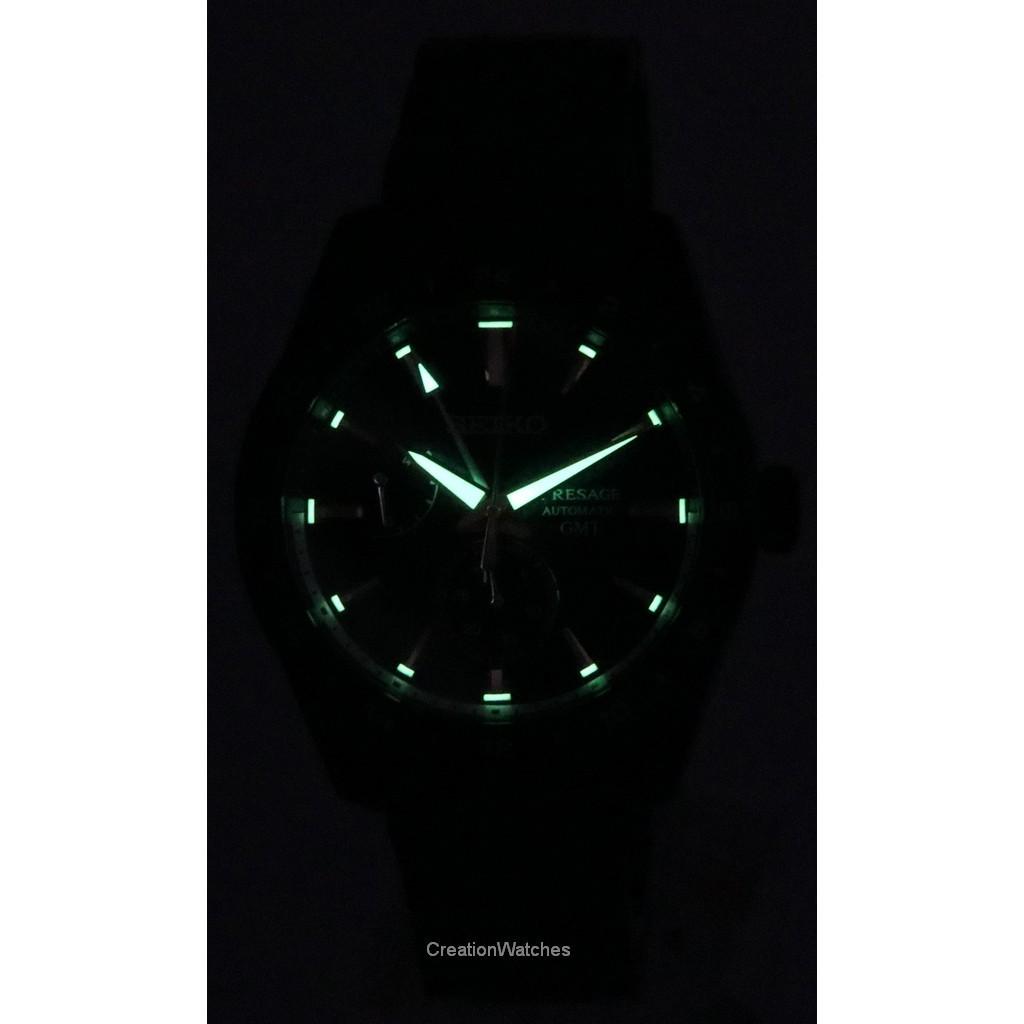 Seiko Presage Akebono Sharp Edged Series GMT Limited Edition Автоматические мужские часы с синим циферблатом SPB361J1 100M