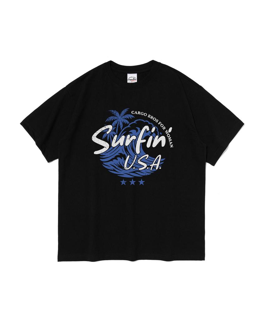 CARGOBROS FOR WOMAN Summer Vacation Short Sleeve T-Shirt (Black)