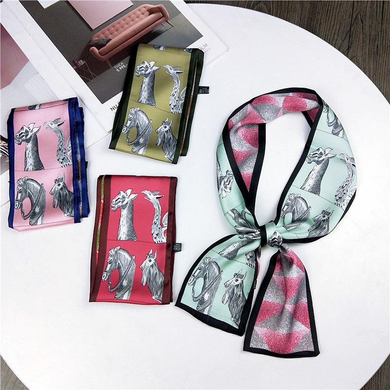 Pingjiao новый стиль весна и осень профессиональное украшение универсальный маленький шелковый шарф женский шарф узкий длинный ремень для волос галстук сумка пояс