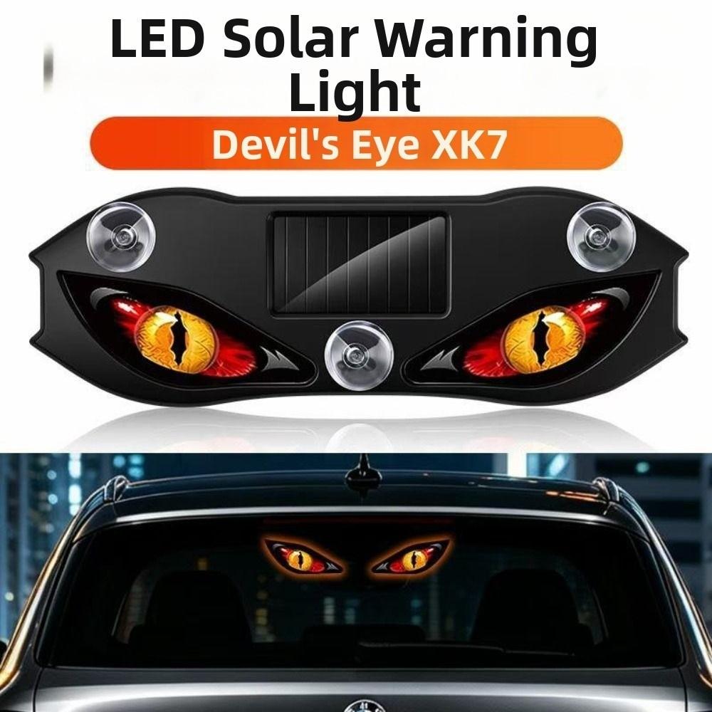 Flashing Car Demon Eye Light Solar Powered Car Window Light LED Signal Lamp Vehicle Accessories