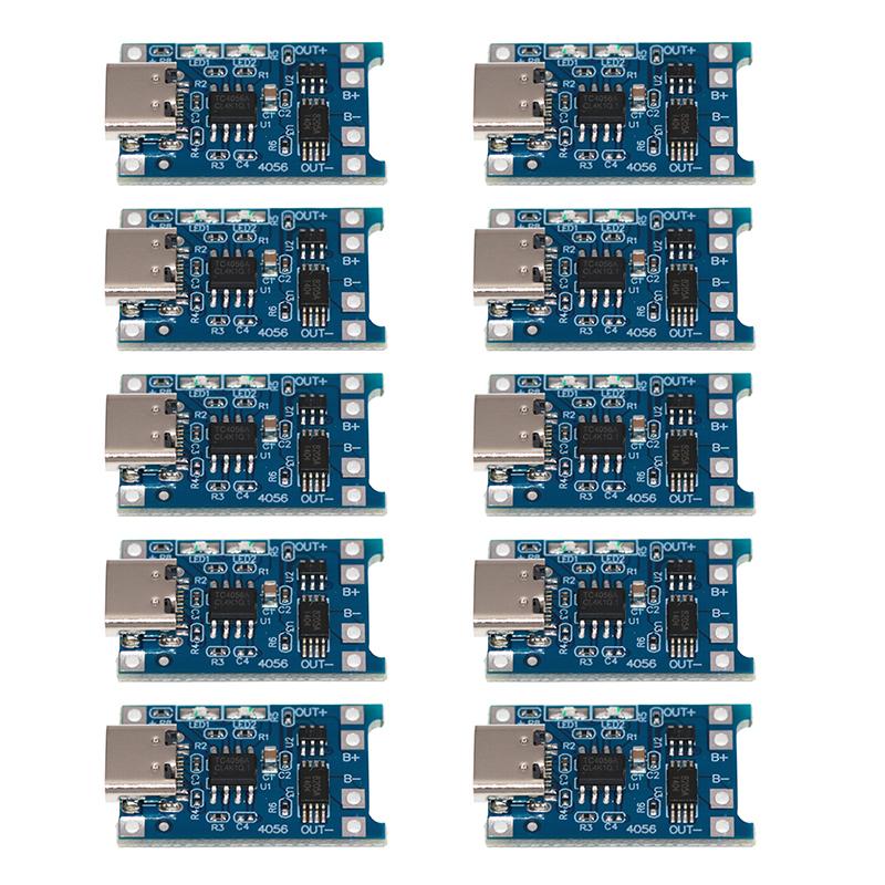 10 шт. 1A TP4056 Плата зарядки литиевых аккумуляторов Тип C MICRO С платой защиты Для модуля зарядки лития
