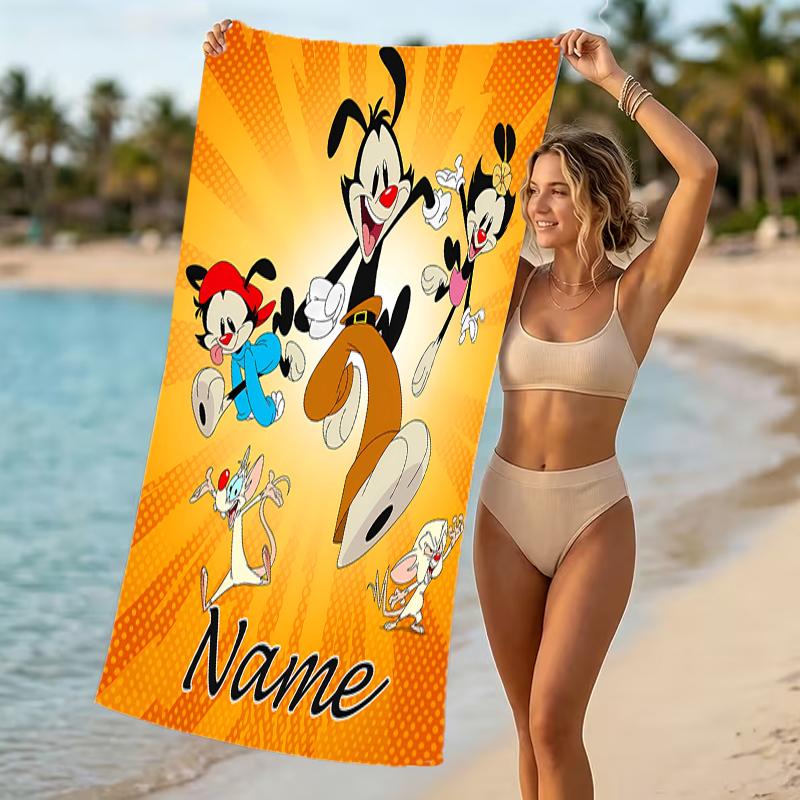 Customizable personalized beach towels Animaniacs themed designs.Suitable for the beach, yoga, sports;ideal as beach accessories
