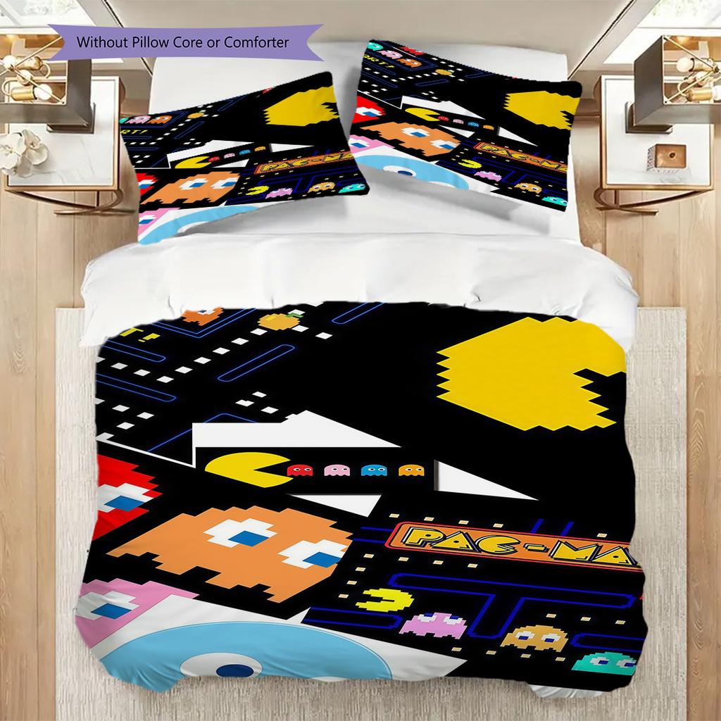 Pixel Love Player Bedding(1 * duvet cover + 2 * pillowcase, without core) Christmas birthday gift Duvet cover and pillowcase Soft and comfortable