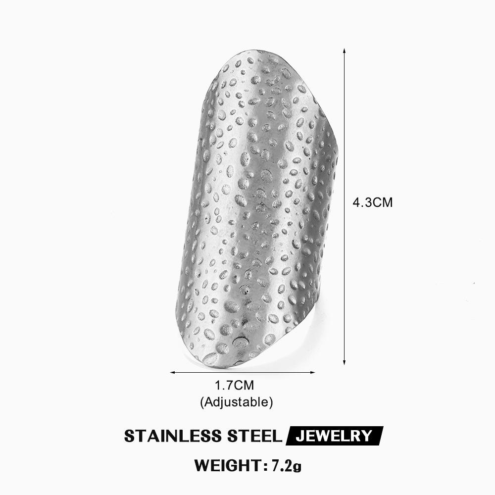 LATS Multiple Styles Stainless Steel Geometric Texture Wide Rings for Women Men Irregular Gold Wedding Ring Punk Jewelry