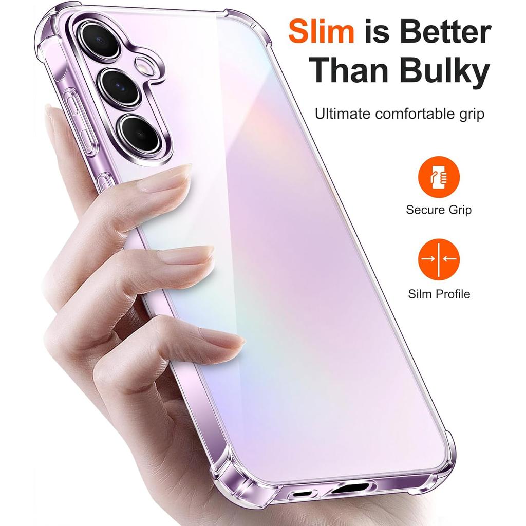 Чехол для Samsung Galaxy A55 5G A 55, прозрачный чехол для телефона с усиленными углами, бампером, тонкий противоударный гибкий чехол из ТПУ, прозрачный