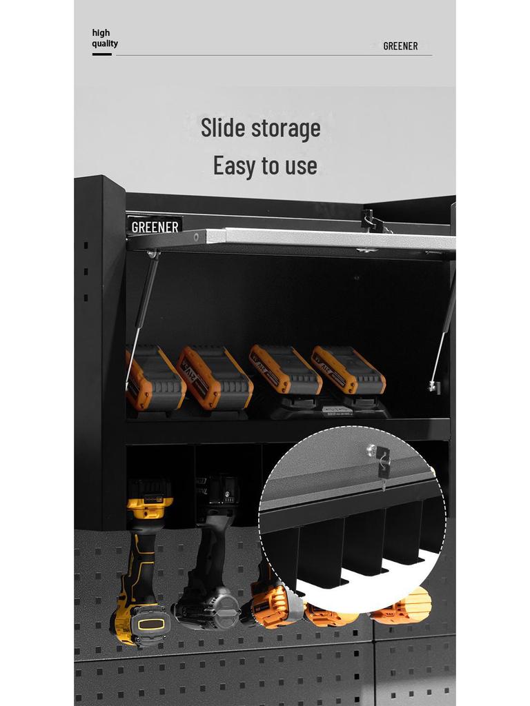 Многофункциональная рабочая станция Green Forest: Тележка для авторемонтных инструментов, шкаф для электроинструментов и верстак для мастерской