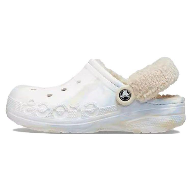 Crocs Beyah Теплые флисовые кроксы с принтом под мрамор EVA Женские Белые 209241-94S